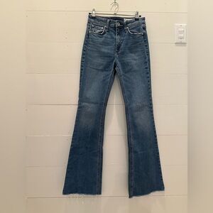 rag & bone Nina high-rise flared jeans.  Size 26.  Clean Mick Color.